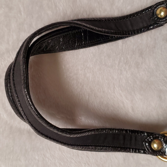 COACH VTG Large Poppy Signature Glam Tote Bag Tan & Black - Picture 6 of 10